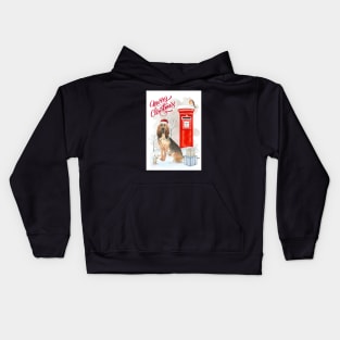 Bloodhound Merry Christmas Santa Dog Kids Hoodie